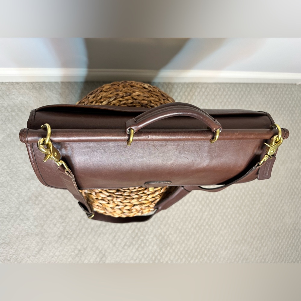 Vintage Coach Beekman 5266 Mocha dark brown leather briefcase bag made in USA - Picture 2 of 11